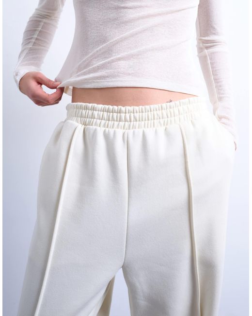 TOPSHOP White Pintuck Cuffed Jogger