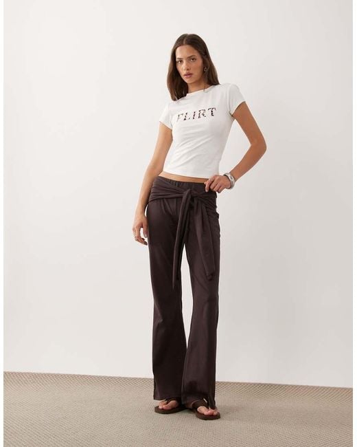 ASOS Natural Baby Tee With Flirt Slogan