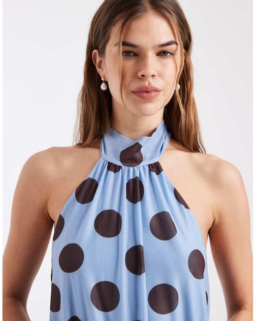 New Look Blue Halterneck Mini Dress
