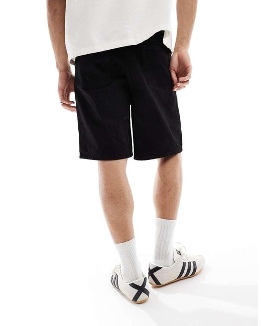 Only & Sons Black Loose Fit Denim Short for men