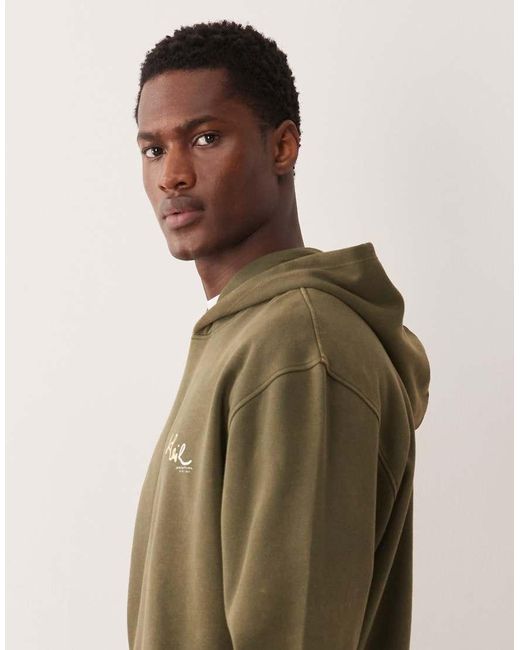 ASOS Green Relaxed Hoodie With Floral Print for men