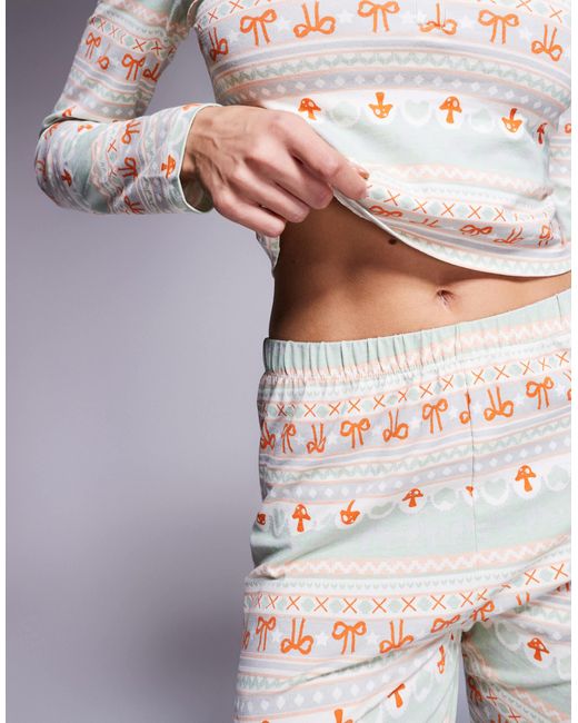 ASOS Purple – mix & match – pyjama-leggings mit norwegermuster