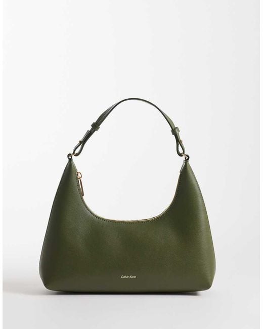 Calvin Klein Green Jeans Foil Logo Convertible Shoulder Bag