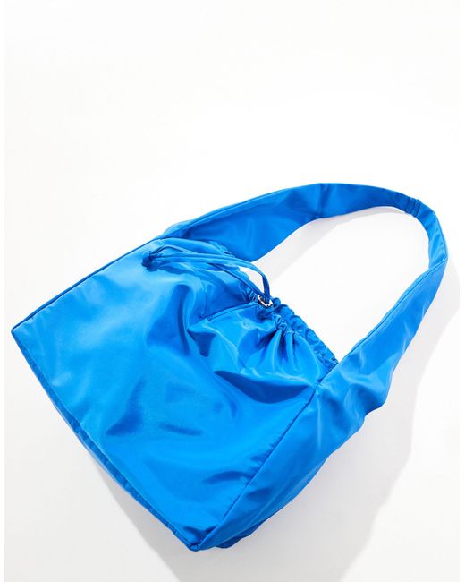 Glamorous Blue Oversized Crossbody Canvas Tote Bag