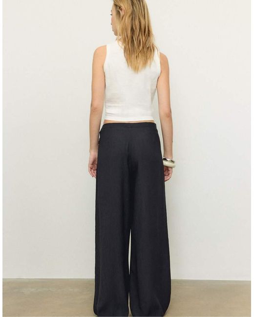 Stradivarius White Flowing Sarong Trousers