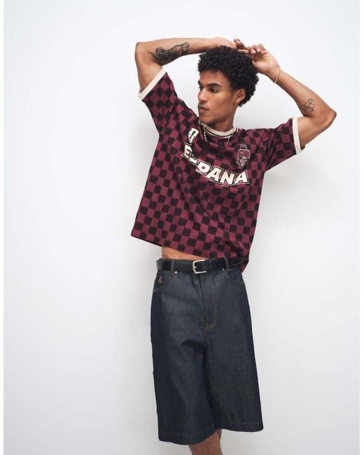 ASOS Red Oversized Tee With Fifa World Cup Spain Print for men