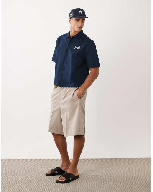 Camicia A Maniche Corte di Threadbare in Blue da Uomo