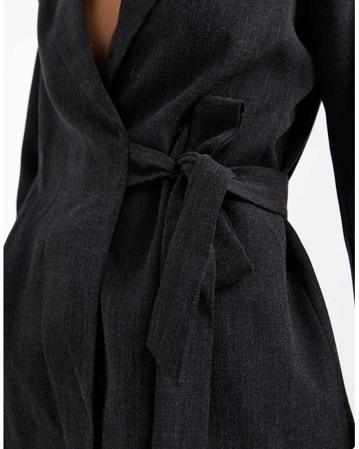 Vero Moda Black Tailored Tie Side Blazer Co-ord