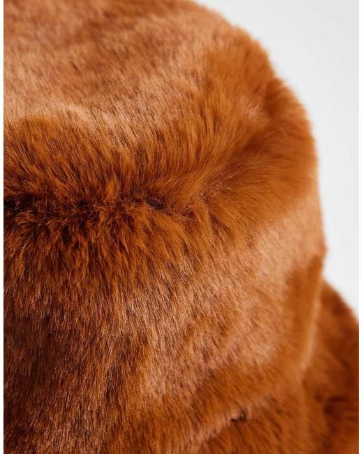 ASOS Brown Fur Bucket Hat for men