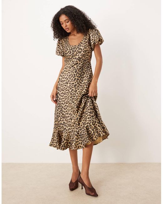 Sister Jane Natural Scoop Neck Jacquard Midi Dress