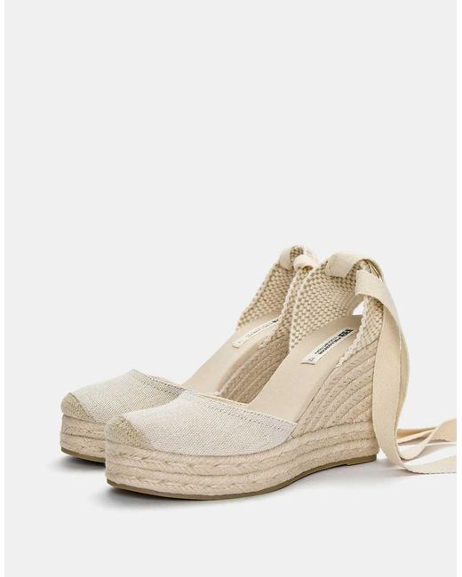 Pull&Bear Natural Espadrille Wedges