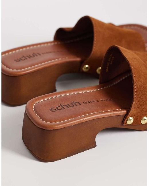 Schuh Brown Verity Studded Heeled Clog