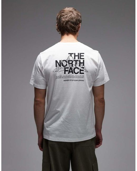 The North Face Gray Mountain Sketch Backprint T-Shirt for men