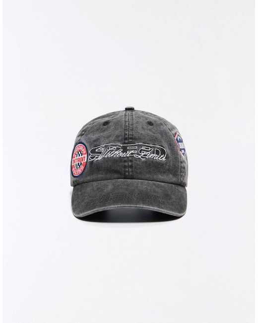 Bershka Cap mit racing-patch in Gray für Herren