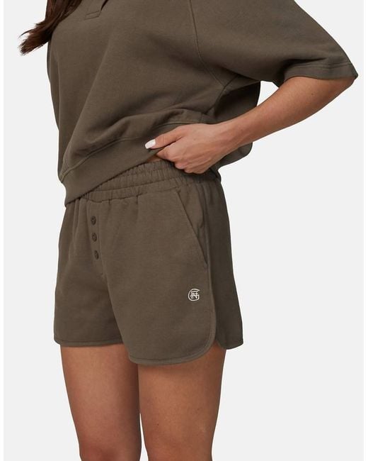 Good For Nothing Brown Monogram Collection Cotton Jersey Shorts