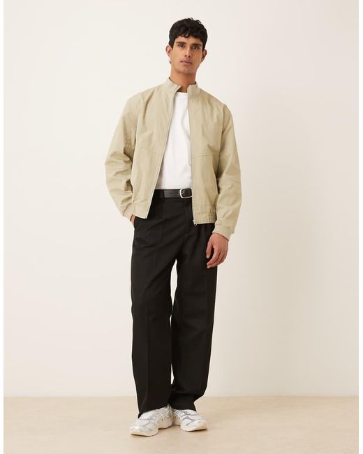 ASOS Oversized Bomberjack in het Natural voor heren