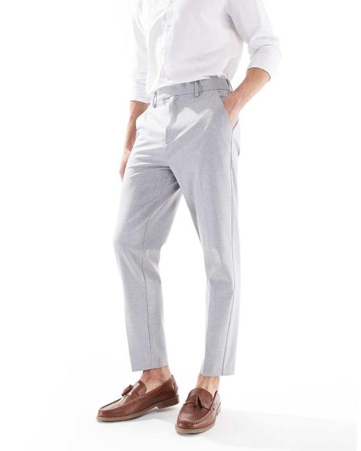 ASOS Gray Smart Tapered Trousers for men