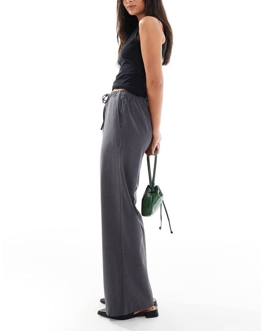 Vero Moda Blue Tie Waist Wide Leg Sweatpants Style Pants