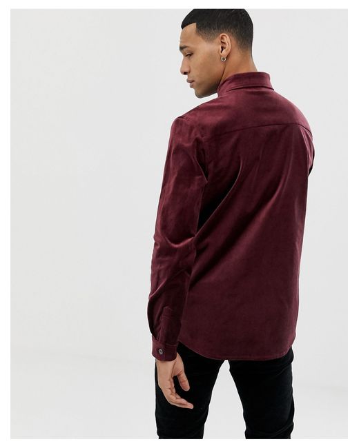 Weekday Spit Velvet Shirt in Red for 