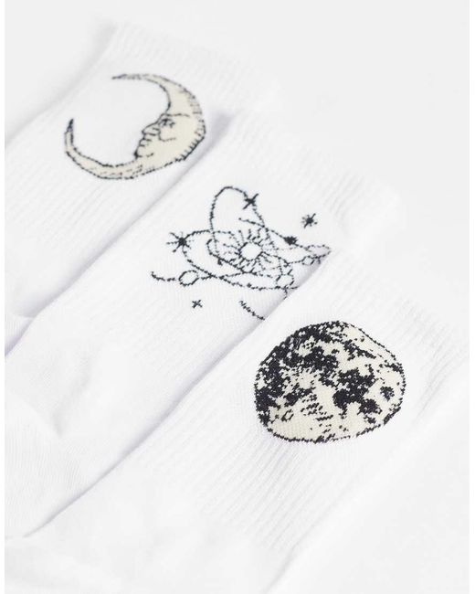 Jack & Jones White 3 Pack Of Socks With Symbols Graphics for men