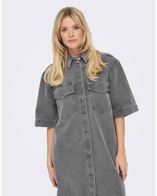 Robe en jean - moyen ONLY en coloris Gray
