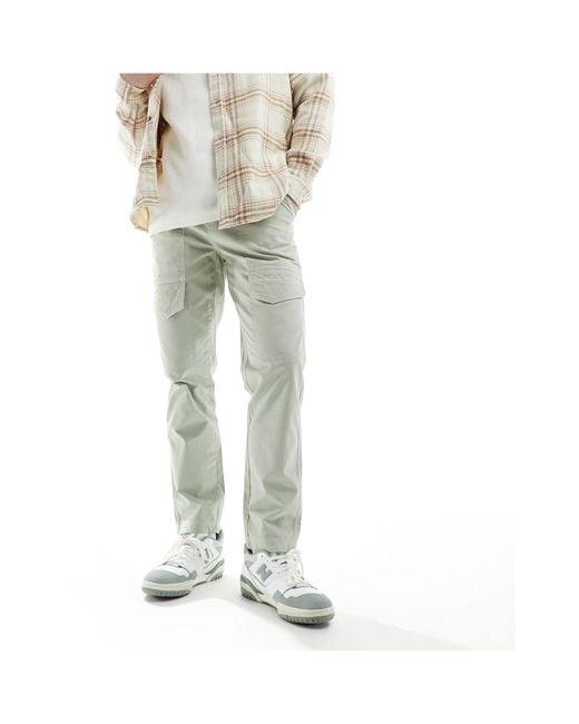 Another Influence White Front Pocket Cargo Trousers for men