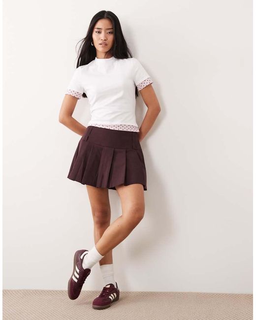 ASOS White Short Sleeve Double Layer Polka Dot Top