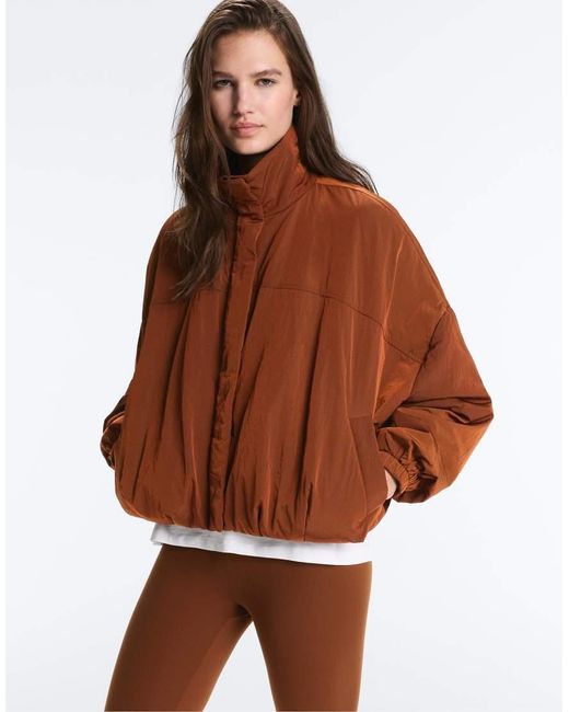 Oysho Brown Fellex® Aerogel Short Padded Jacket