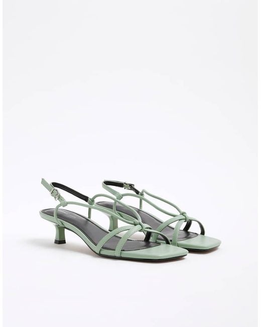 River Island Natural Kitten Heel Strappy Sandal
