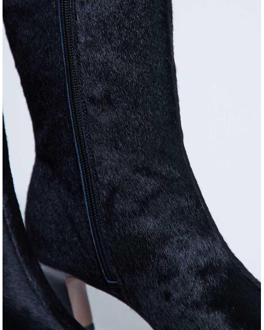 TOPSHOP Blue Poppy Point Toe Ankle Boot