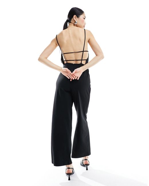 EDITED White Backless Strappy Jumpsuit