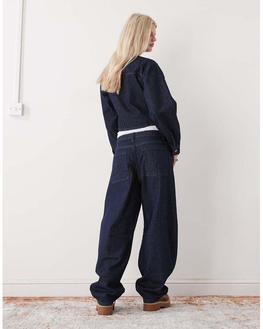 Collusion Blue Low Rise Barrel Jeans