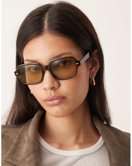 ASOS Brown Square Frame Sunglasses