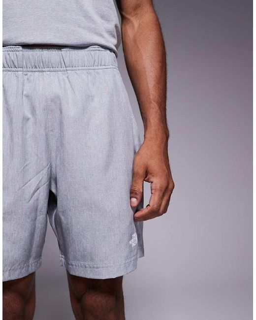 The North Face Gray 24/7 7" Logo Shorts for men