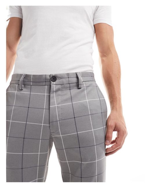 Jack & Jones Gray Intelligence Slim Fit Jersey Smart Trouser for men