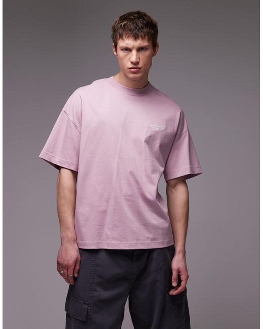 Carhartt Purple Signature Script T-Shirt for men