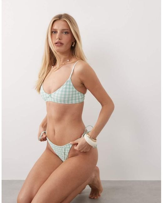 The Frolic Green Exclusive Scoop Neck Bow Front Bikini Top Co-ord
