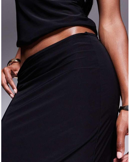 Fashionkilla Blue Double Sculpted Slinky Maxi Skirt