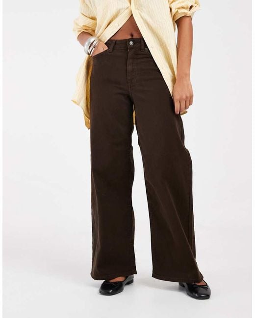 Only Petite White Blush High-waist Wide Leg Jeans