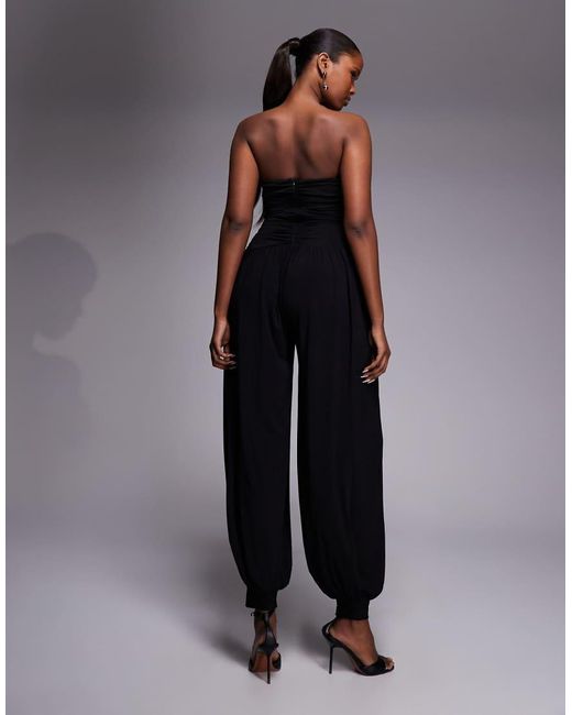 TFNC London Blue Slinky Bandeau Harem Pant Jumpsuit