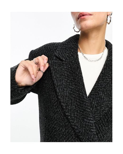Weekday Black Carla Oversized Wool Blend Jacket