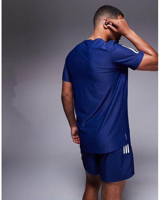 Adidas Originals Blue Adidas Running Own The Run T-shirt for men