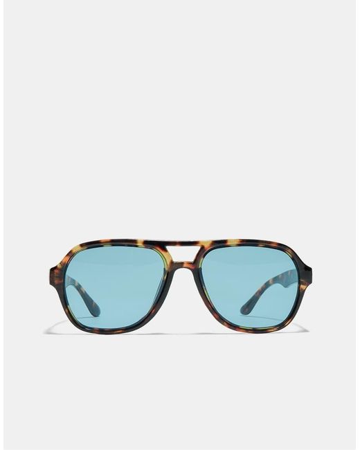 Stradivarius Blue Double Bridge Resin Sunglasses