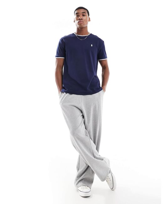 Polo Ralph Lauren Blue Icon Logo Tipped Pique T-shirt Classic Oversized Fit for men