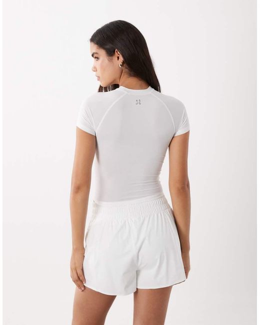 4505 Black Lightweight Active Ruched Front Short Sleeve Running Top
