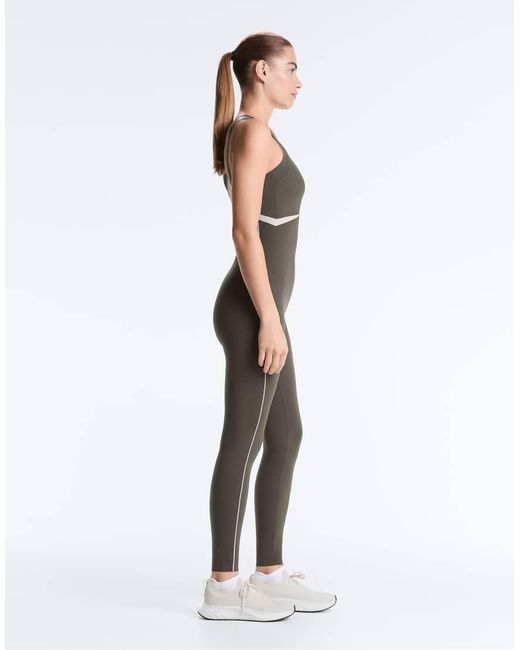 Oysho Gray Compressive Reflective Jumpsuit
