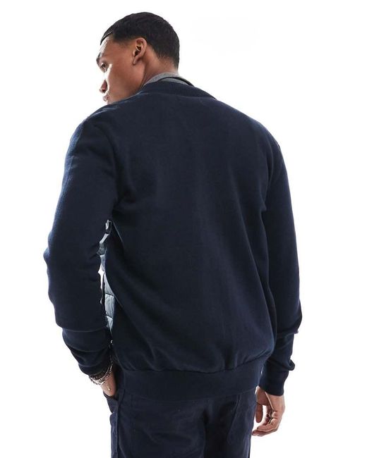 Barbour Blue Essential Carn Baffle Zip Through Knitted Jumper for men