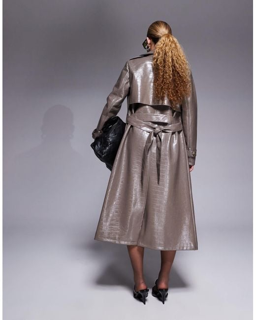 BLACK CROCO TRENCH COAT main image 1