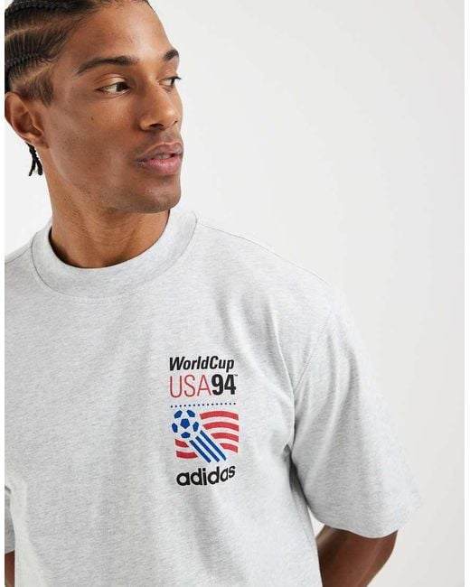 Adidas Originals White Graphic Tee for men