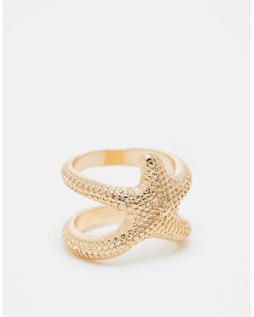 ASOS Natural – er texturierter ring mit seestern-design